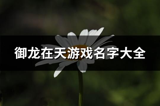 御龙在天游戏名字大全(279个)